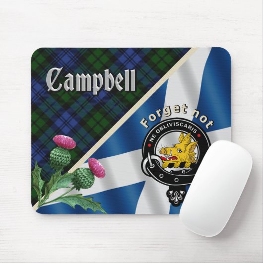 Campbell Clan Abzeichen & Tartan Mouse Pad Mousepad (Mit Mouse)