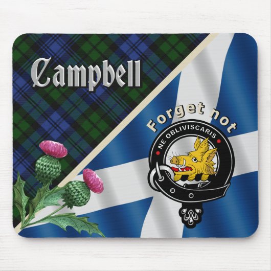 Campbell Clan Abzeichen & Tartan Mouse Pad Mousepad (Vorne)