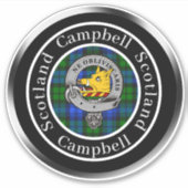 Campbell Clan Abzeichen & Tartan Personalisiert Aufkleber (Vorderseite)