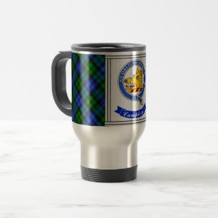 Campbell Clan Abzeichen & Tartan Personalisiert Reisebecher