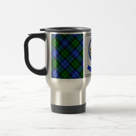 Campbell Clan Abzeichen & Tartan Personalisiert Reisebecher (Links)