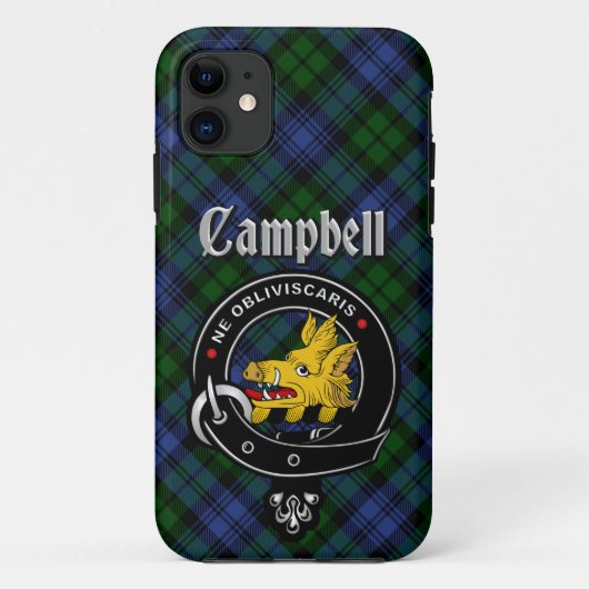 Campbell Clan Abzeichen & Tartan Phone Case (Rückseite)