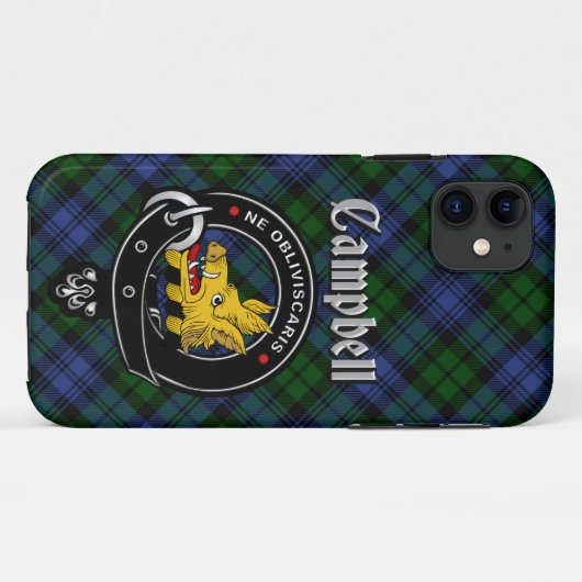 Campbell Clan Abzeichen & Tartan Phone Case (Rückseite (Horizontal))