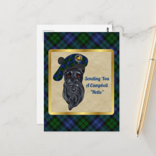 Campbell Clan Abzeichen & Tartan Postkarte