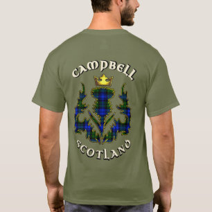 Campbell Clan Abzeichen & Tartan w/Motto T-Shirt