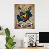 Campbell Clan Abzeichen W/Crossed Schwerter Poster (Heimbüro)