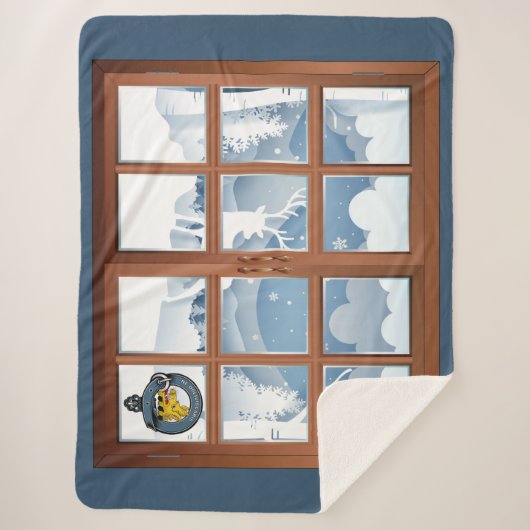 Campbell Clan Abzeichen Winter Szene Groß Sherpadecke (Vorderseite)