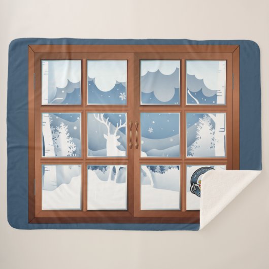 Campbell Clan Abzeichen Winter Szene Groß Sherpadecke (Vorderseite (Horizontal))