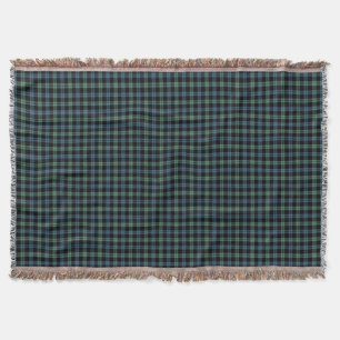 Campbell Clan Ancient Light Blue und Green Tartan Decke