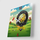 Campbell Clan Badge Golf Quadratische Wanduhr (Winkel)