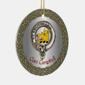 Campbell Clan Badge & Tartan Thistle Personalized Keramik Ornament (Rechts)