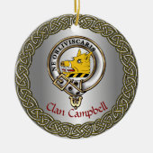 Campbell Clan Badge & Tartan Thistle Personalized Keramik Ornament (Vorne)