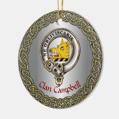 Campbell Clan Badge & Tartan Thistle Personalized Keramik Ornament (Links)