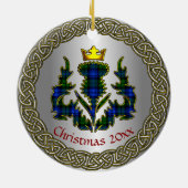 Campbell Clan Badge & Tartan Thistle Personalized Keramik Ornament (Hinten)