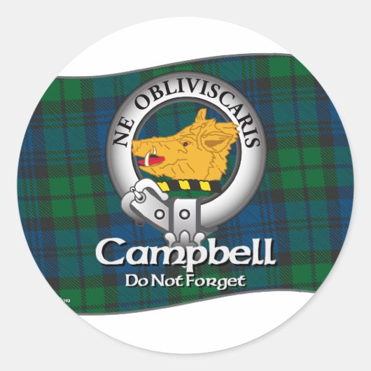 Campbell Clan Runder Aufkleber (Vorderseite)