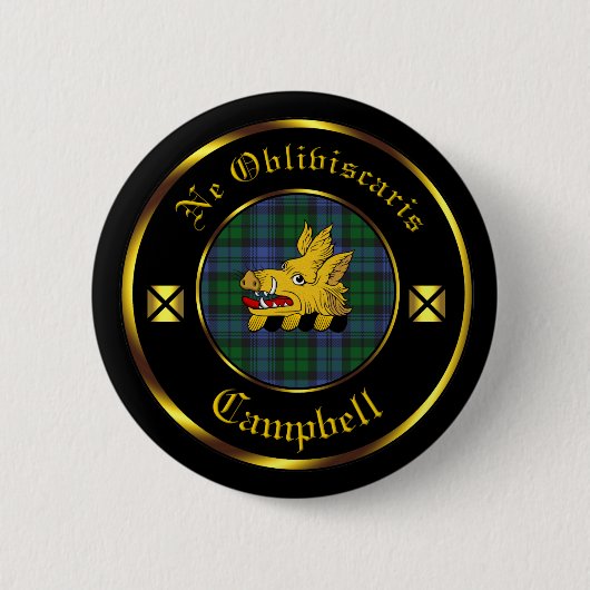 Campbell Clan & Tartan Button (Vorderseite)