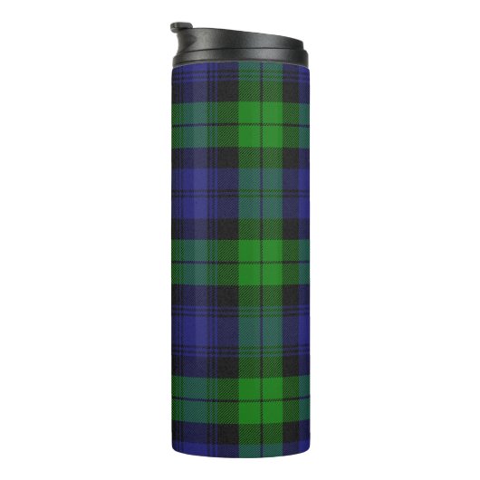 Campbell Clan Tartan Kariert Black Watch Thermosbecher (Nach rechts gedreht)