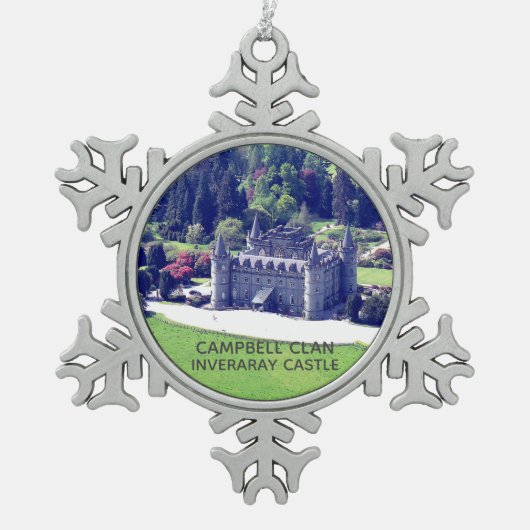 Campbell Clans Inveraray Castle Schottland Schneeflocken Zinn-Ornament (Vorderseite)