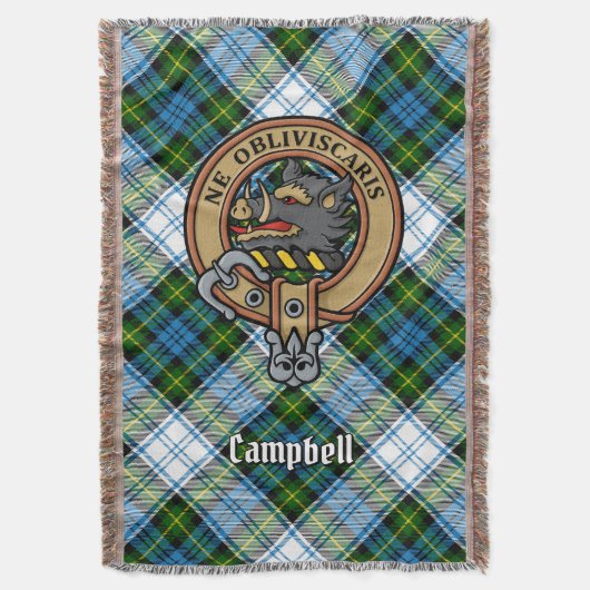 Campbell Crest über Dress Tartan Decke (Vorderseite Vertikal)