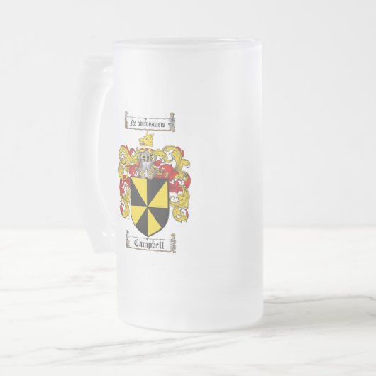 CAMPBELL-FAMILIENWAPPEN - CAMPBELL-WAPPEN MATTGLAS BIERGLAS (Vorderseite Links)