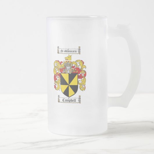 CAMPBELL-FAMILIENWAPPEN - CAMPBELL-WAPPEN MATTGLAS BIERGLAS (Rechts)