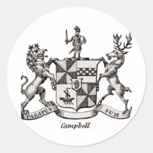 CAMPBELL-FAMILIENWAPPEN RUNDER AUFKLEBER