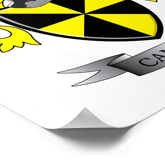 Campbell Family Crest Coat of Arms Poster (Ecke)