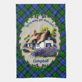 Campbell Gestank Hütte & Tartan Personalisiert Geschirrtuch (Vertikal)