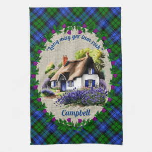 Campbell Gestank Hütte & Tartan Personalisiert Geschirrtuch