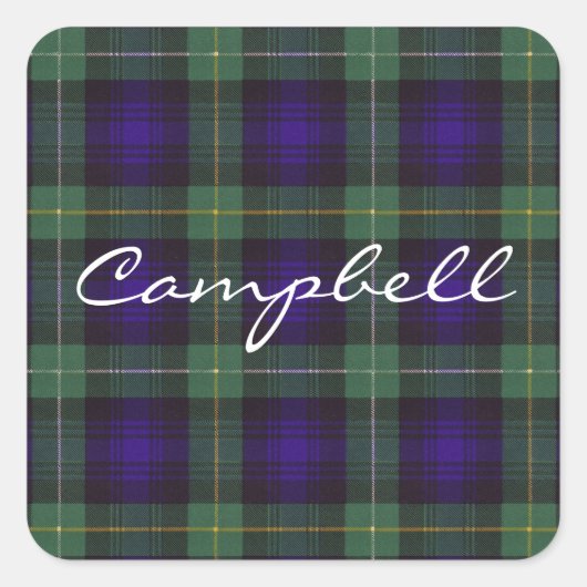 Campbell of Argyll Scottish Clan tartan - Kariert Quadratischer Aufkleber (Vorderseite)