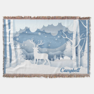 Campbell Personalisiert White Stag Winterszene Decke