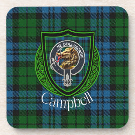 Campbell schottischer Clan-Tartan und Wappen Getränkeuntersetzer