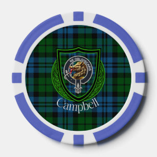 Campbell schottisches Clan-Tartan und Wappen Pokerchips
