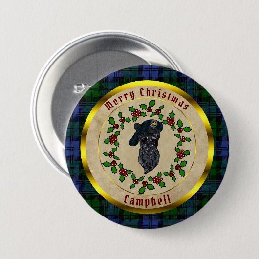 Campbell Scottie Dog Christmas Button (Vorne & Hinten)