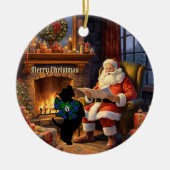 Campbell Scottie Dog & Santa Personalisiert Keramik Ornament (Vorne)