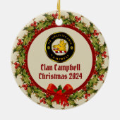 Campbell Scottie Dog & Santa Personalisiert Keramik Ornament (Hinten)