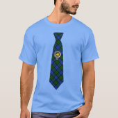 Campbell Scottish Badge & Tartan Necktie T-Shirt (Vorderseite)