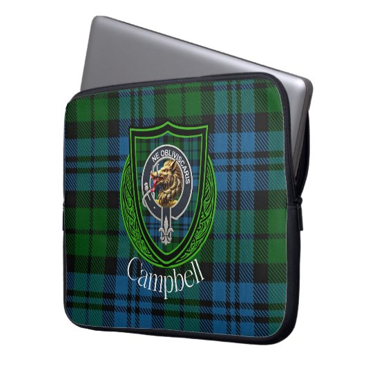 Campbell Scottish Clan Tartan and Crest  Laptopschutzhülle (Vorderseite Links)