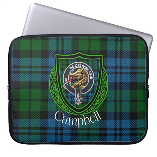 Campbell Scottish Clan Tartan and Crest  Laptopschutzhülle (Vorderseite)