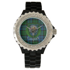 Campbell Scottish Clan Tartan & Crest Armbanduhr