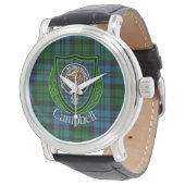 Campbell Scottish Clan Tartan & Crest Armbanduhr (Schrägansicht)
