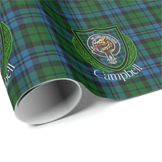 Campbell Scottish Clan Tartan & Crest Geschenkpapier (Rolleneckpunkt)