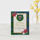 Campbell Scottish Clan Tartan & Crest Karte (Gelbe Blume)