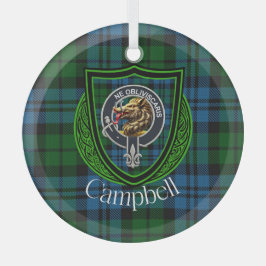 Campbell Scottish Clan Tartan & Crest Ornament Aus Glas
