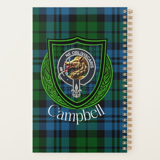 Campbell Scottish Clan Tartan & Crest Planer (Rückseite)