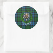 Campbell Scottish Clan Tartan & Crest Runder Aufkleber (Tasche)