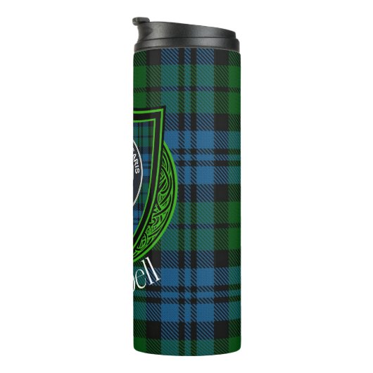 Campbell Scottish Clan Tartan & Crest Thermosbecher (Nach rechts gedreht)