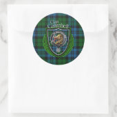Campbell Scottish Clan Tartan & Wappen Runder Aufkleber (Tasche)