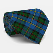 Campbell Scottish Tartan & Green Monogram Neck Tie Krawatte (Gerollt)