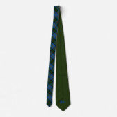 Campbell Scottish Tartan & Green Monogram Neck Tie Krawatte (Rückseite)
